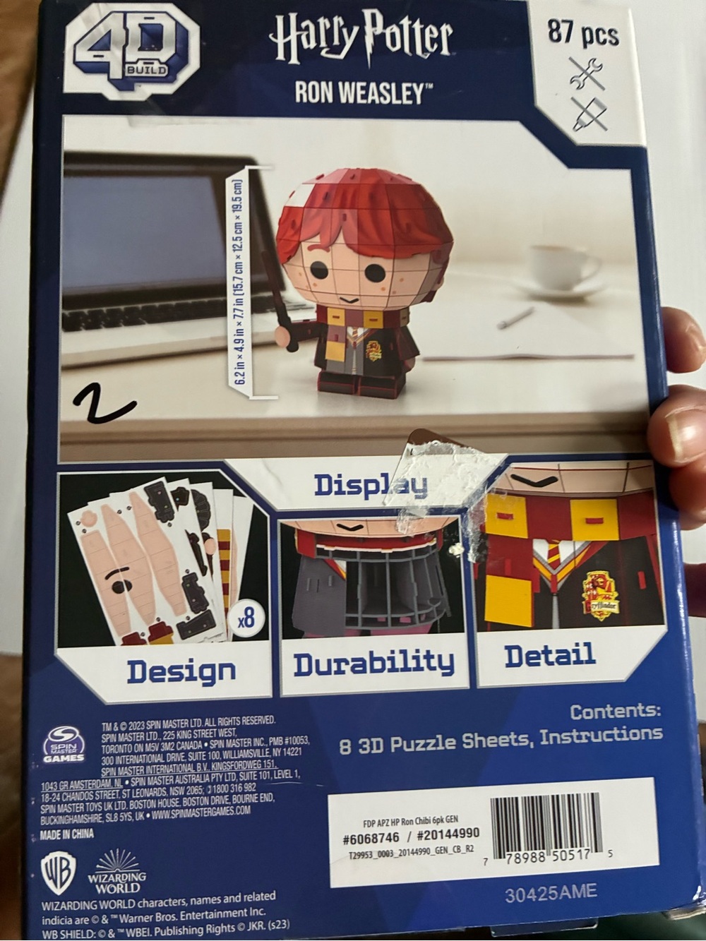 Harry Potter Ron Weasley 4D Build Figure Toy - Red